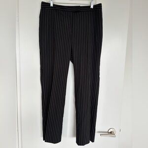 NYGARD 17” Waist Pinstripe Women’s Straight Leg Pants, Black/White, Size 12P.